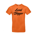 Oranje T-shirt met bedrukking GoalDigger Zwart
